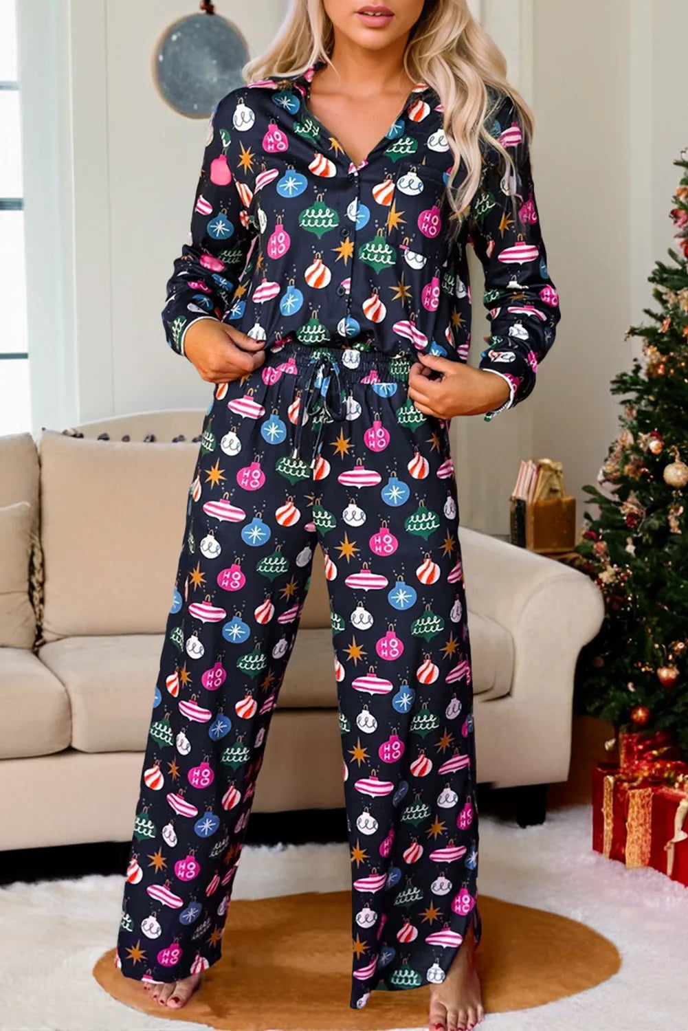 Navy christmas pajamas hotsell