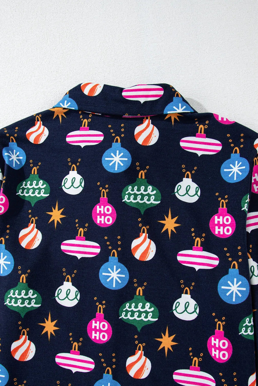 Navy Blue Christmas Lights Pajama Set