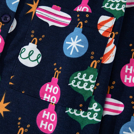 Navy Blue Christmas Lights Pajama Set