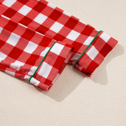 Fiery Red Christmas Plaid Pajama Set