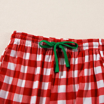 Fiery Red Christmas Plaid Pajama Set