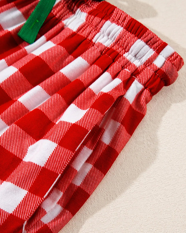 Fiery Red Christmas Plaid Pajama Set