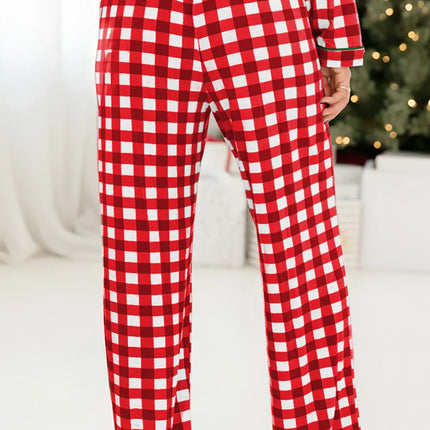 Fiery Red Christmas Plaid Pajama Set