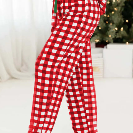 Fiery Red Christmas Plaid Pajama Set