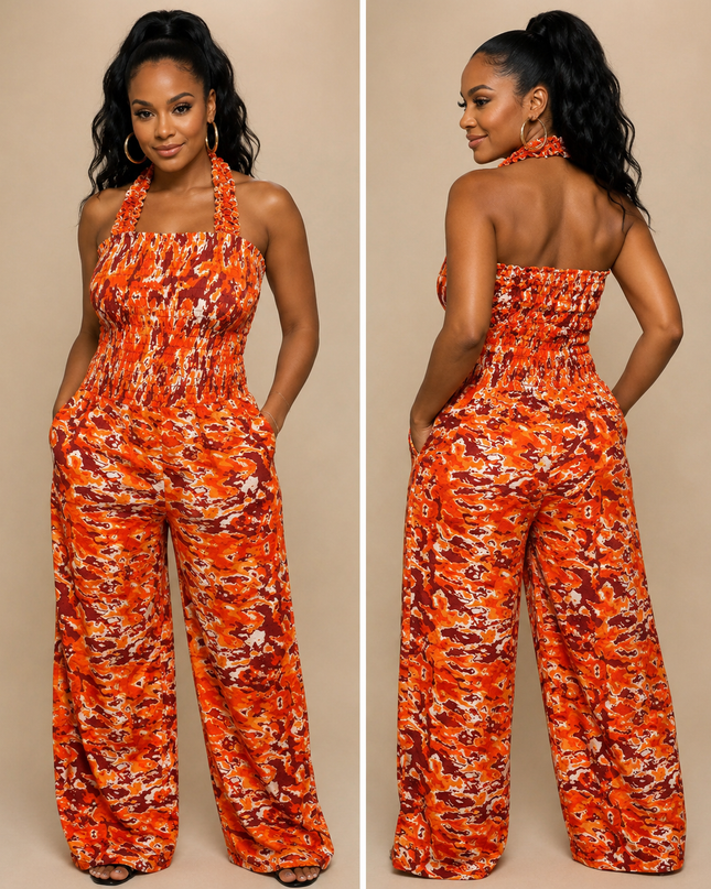 Africa Jump Suit With Elastic