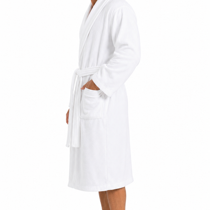 Luxury Unisex White Bathrobe Soft Plush Spa & Lounge Robe for Men and Women