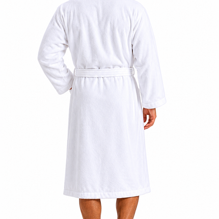 Luxury Unisex White Bathrobe Soft Plush Spa & Lounge Robe for Men and Women