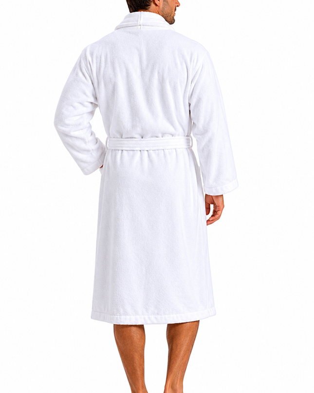 Luxury Unisex White Bathrobe Soft Plush Spa & Lounge Robe for Men and Women