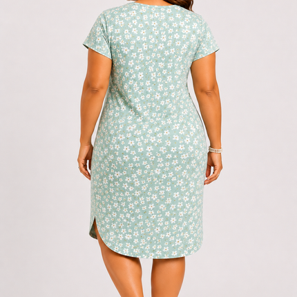 Women's Floral Print Short Sleeve Nightgown