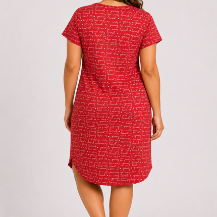 Women's Short Sleeve Printed Nightgown