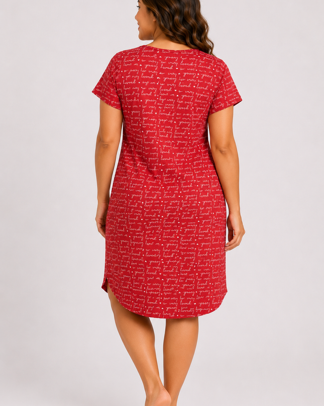 Women's Short Sleeve Printed Nightgown