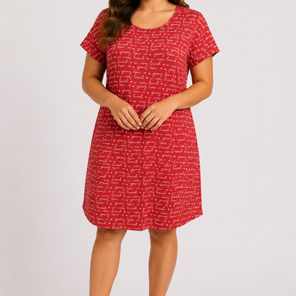 Women's Short Sleeve Printed Nightgown