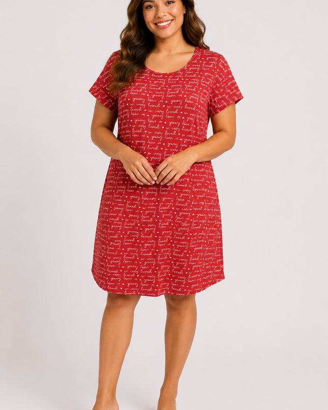 Women's Short Sleeve Printed Nightgown
