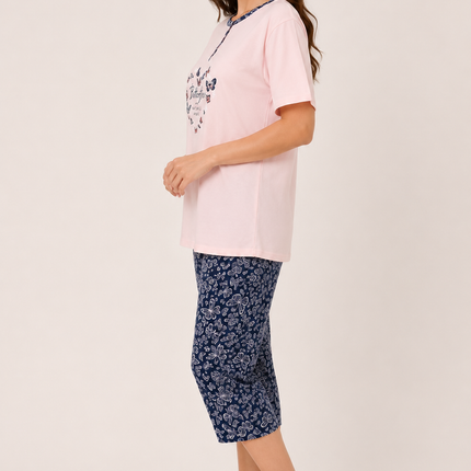 Women's Butterfly Print Capri Pajama Pants