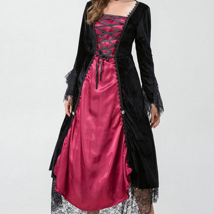 Gothic Burgundy Halloween Dress - Swaggy Fit