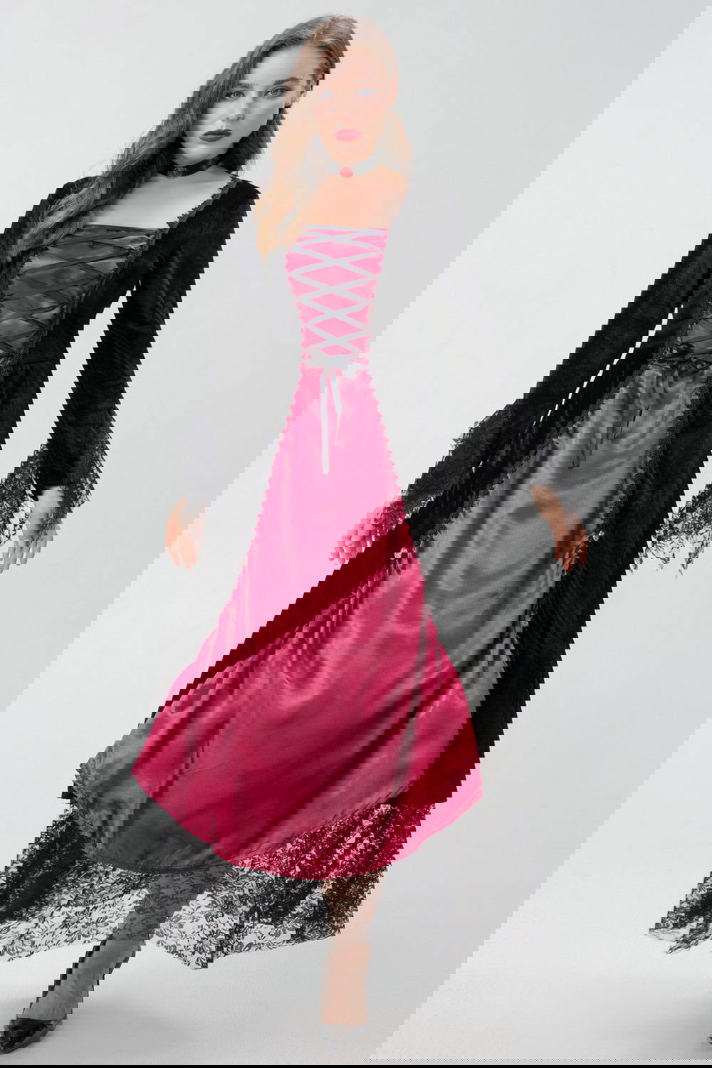 Gothic Burgundy Halloween Dress - Swaggy Fit - Swaggy Fit - Gothic Burgundy Halloween Dress - Swaggy Fit 