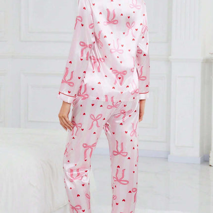 Satin Ribbon PJ's Set, Soft Top and Pant Lounge Wear