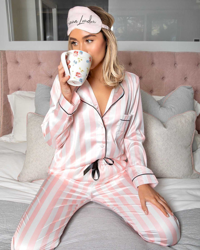 Valentine Long Sleeves Top and Pants Strip Pj's Set