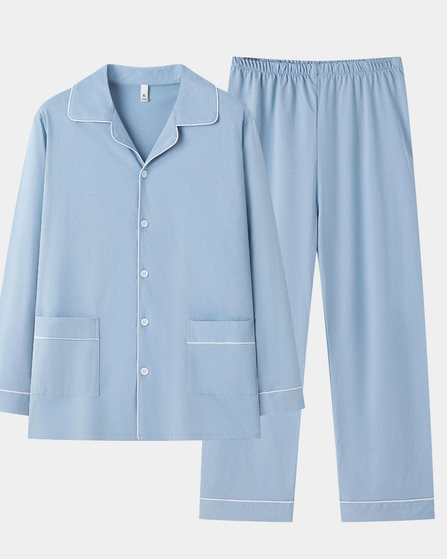 2pcs Women Cotton Pjs Lite Blue