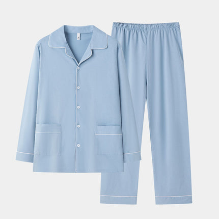 2pcs Women Cotton Pjs Lite Blue