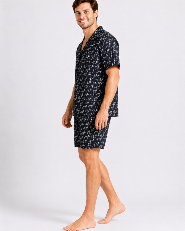 Men's Short Sleeve PJ Set 100% Cotton