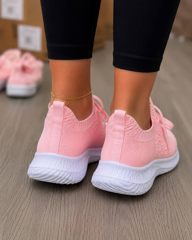 Women  Lightweight Running Shoes with Lace Pink