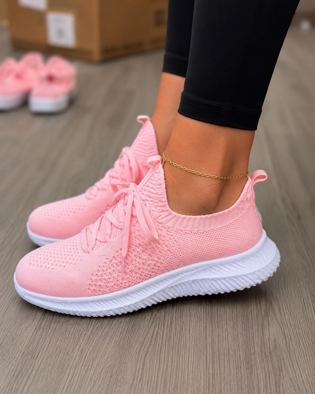 Women  Lightweight Running Shoes with Lace Pink