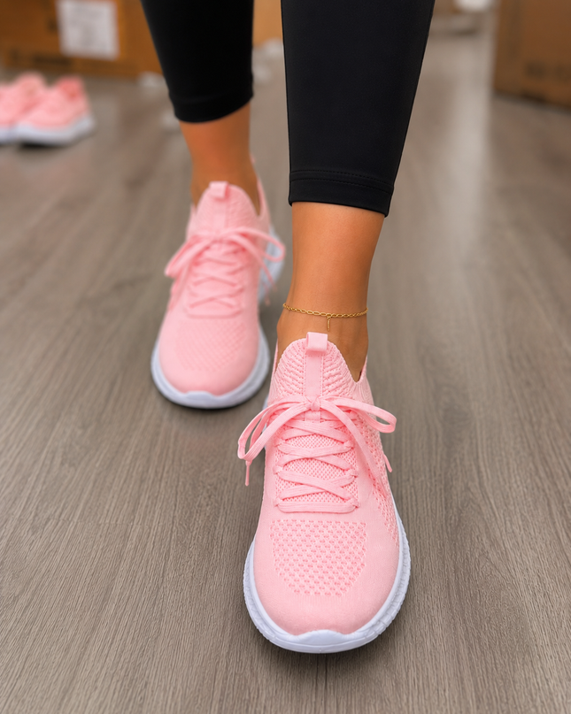 Women  Lightweight Running Shoes with Lace Pink