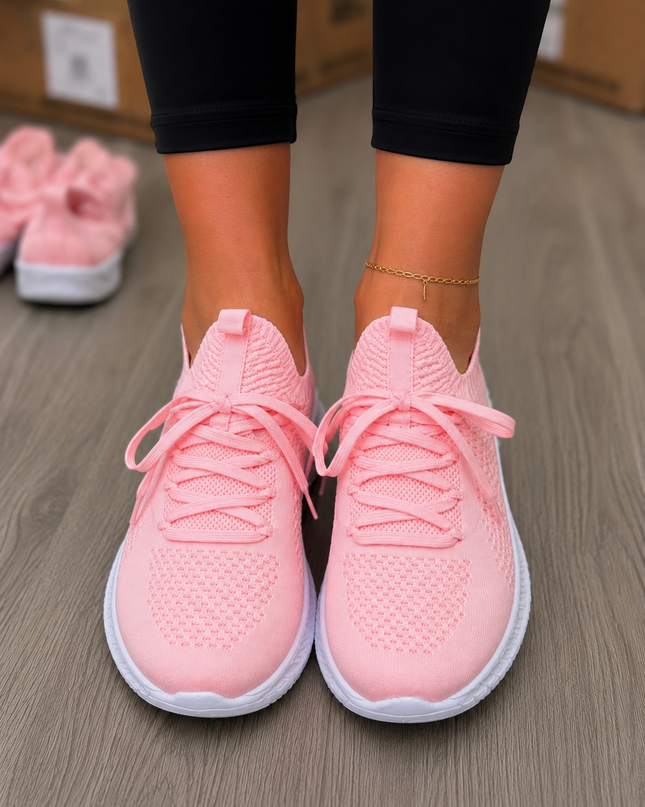 Women  Lightweight Running Shoes with Lace Pink
