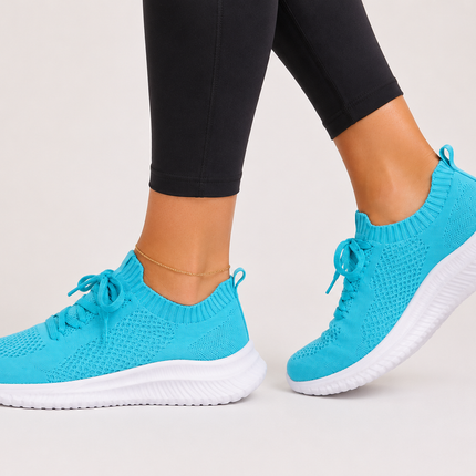 Lightweight Women Running Shoes with Lace Blue