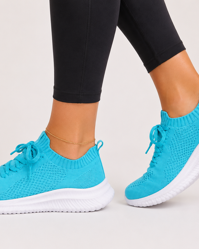 Lightweight Women Running Shoes with Lace Blue