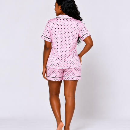 Pocker Dot Short-Sleeve  Pajamas Set