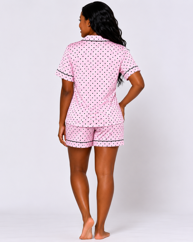 Pocker Dot Short-Sleeve  Pajamas Set
