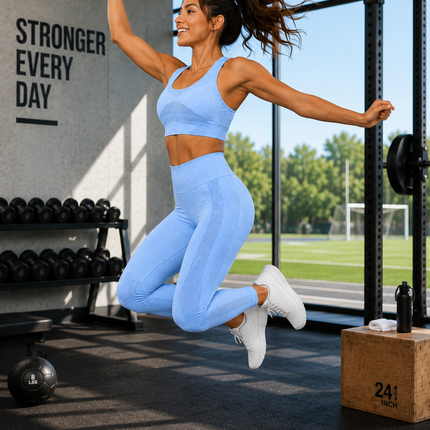 Active Wear Top And Pant Set Blue