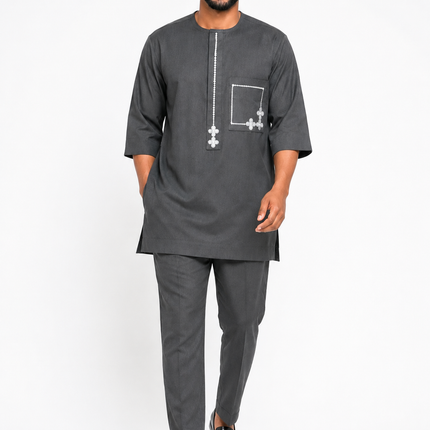 Men's African Senator Design With Cream