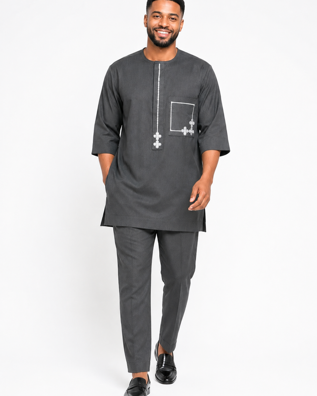 Men's African Senator Design With Cream