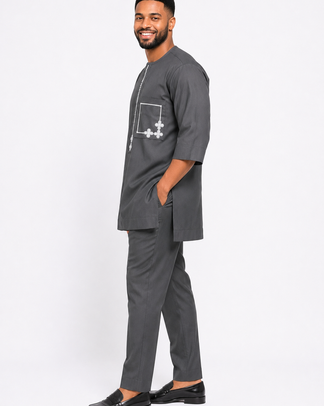 Men's African Senator Design With Cream