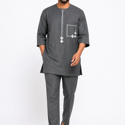Men's African Senator Design With Cream