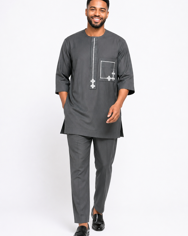 Men's African Senator Design With Cream