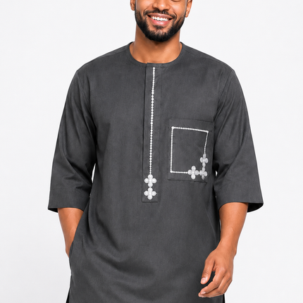 Men's African Senator Design With Cream