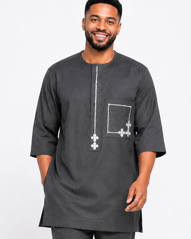 Men's African Senator Design With Cream