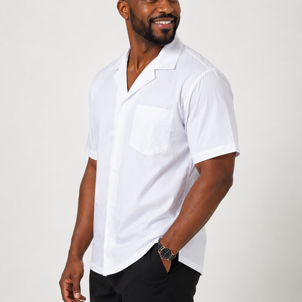 Men's White Short Sleeve Top