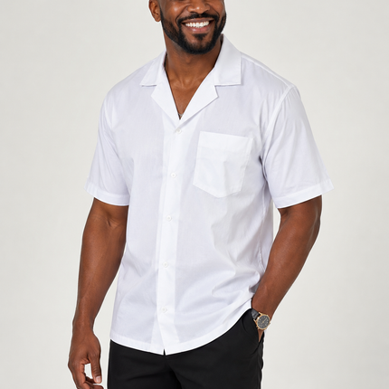 Men's White Short Sleeve Top