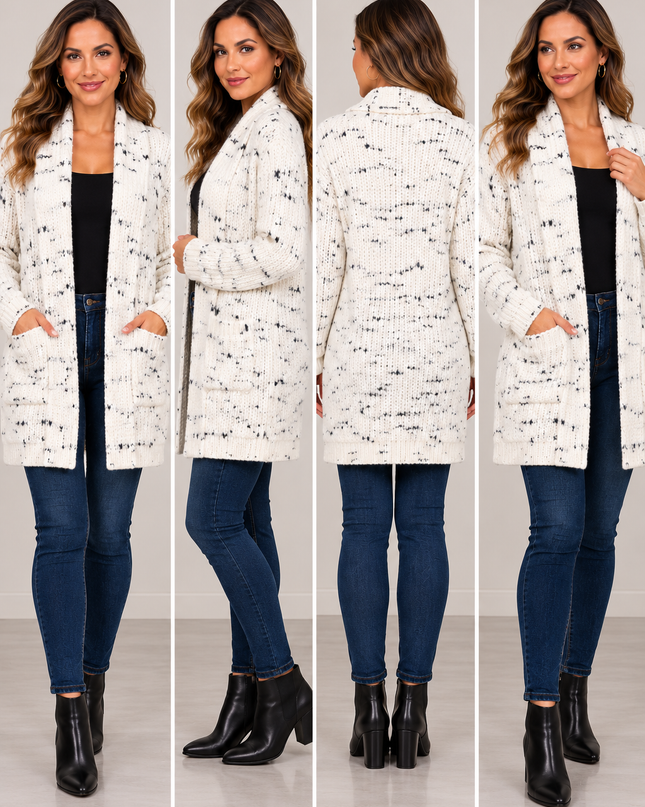 Liverpool Speckled Cozy Knit Cardigan
