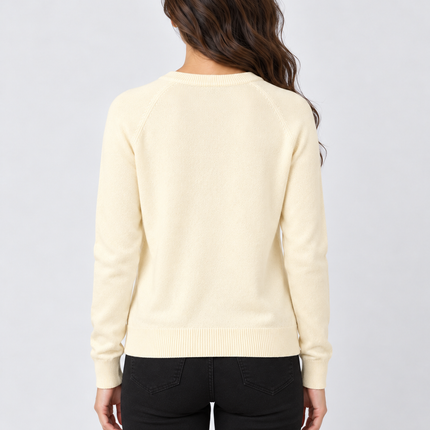 Women's Teal Celebrate the Future Knit Sweater  Cream