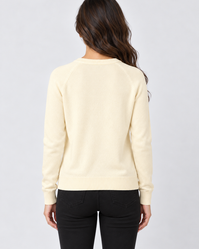 Women's Teal Celebrate the Future Knit Sweater  Cream
