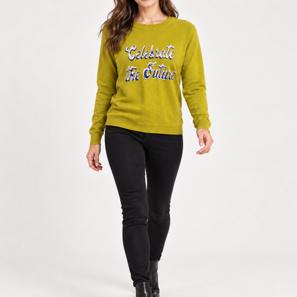 Women's Teal Celebrate the Future Knit Sweater