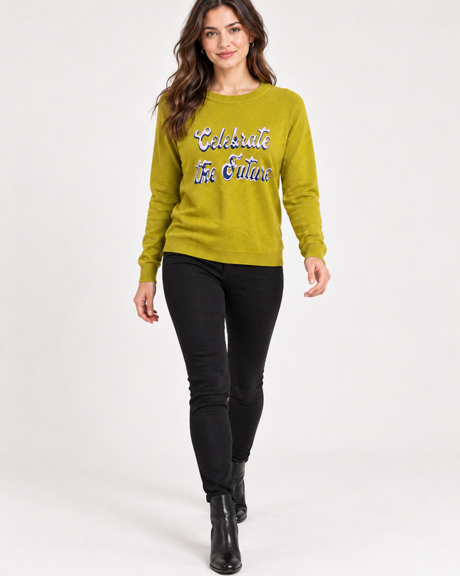 Women's Teal Celebrate the Future Knit Sweater