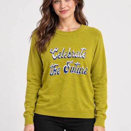 Women's Teal Celebrate the Future Knit Sweater