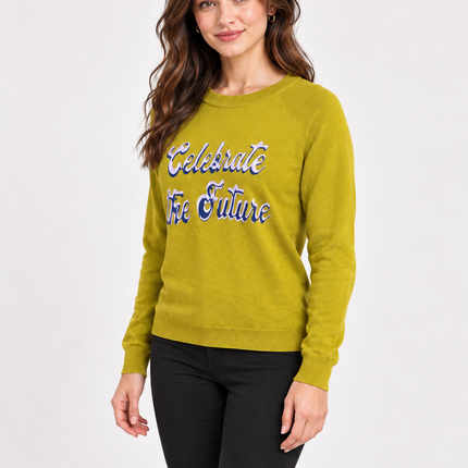 Women's Teal Celebrate the Future Knit Sweater